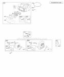 Air Cleaner Blower Housing Exhaust System Diagram and Parts List for  Briggs and Stratton Engine